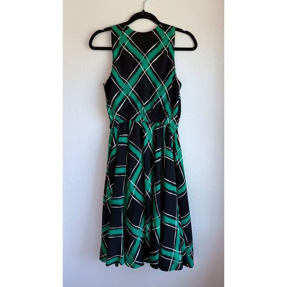 NWT Anthropologie Maple Across the Land Sleeveless Wrap Dress in Black & Green 4 - Picture 5 of 11